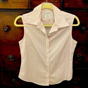 Brooks Brothers Fitted Sleeveless Non-Iron Button-Down